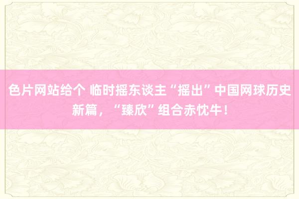 色片网站给个 临时摇东谈主“摇出”中国网球历史新篇，“臻欣”组合赤忱牛！