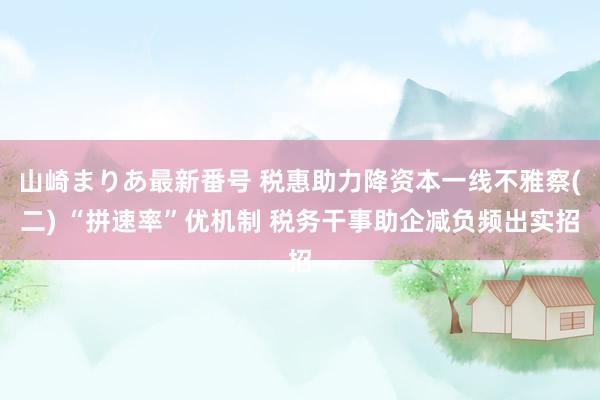 山崎まりあ最新番号 税惠助力降资本一线不雅察(二) “拼速率”优机制 税务干事助企减负频出实招