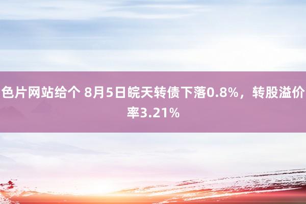 色片网站给个 8月5日皖天转债下落0.8%，转股溢价率3.21%