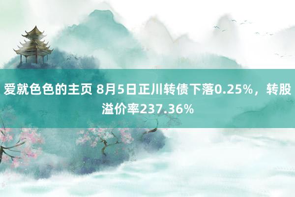 爱就色色的主页 8月5日正川转债下落0.25%，转股溢价率237.36%