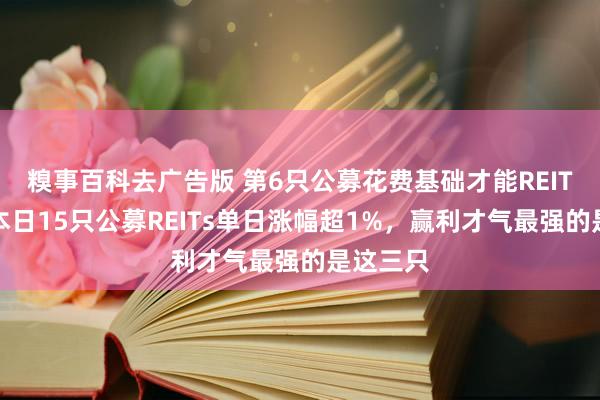 糗事百科去广告版 第6只公募花费基础才能REIT来了！本日15只公募REITs单日涨幅超1%，赢利才气最强的是这三只