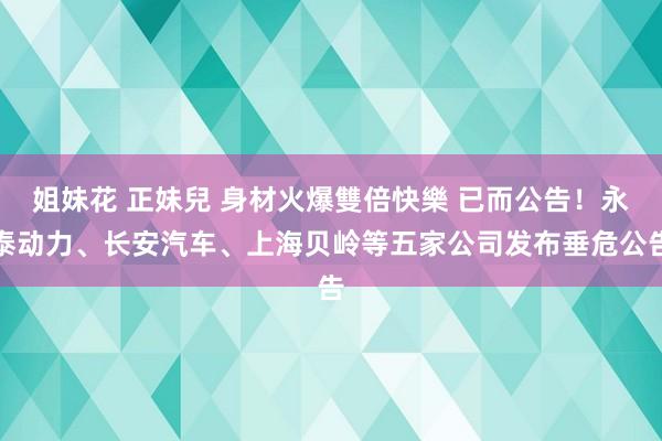 姐妹花 正妹兒 身材火爆雙倍快樂 已而公告！永泰动力、长安汽车、上海贝岭等五家公司发布垂危公告