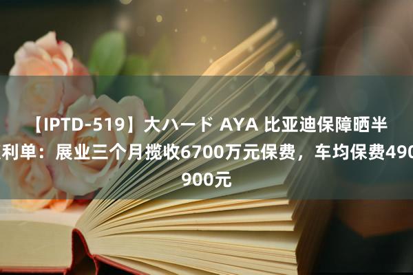 【IPTD-519】大ハード AYA 比亚迪保障晒半年获利单：展业三个月揽收6700万元保费，车均保费4900元