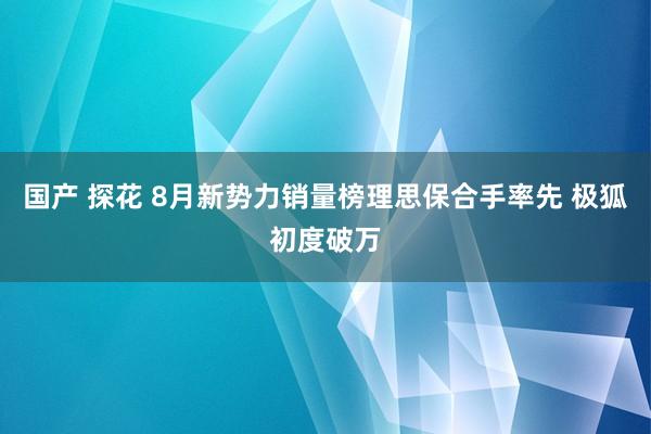 国产 探花 8月新势力销量榜理思保合手率先 极狐初度破万