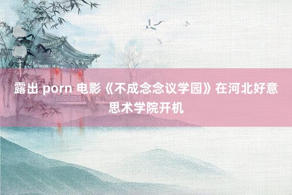 露出 porn 电影《不成念念议学园》在河北好意思术学院开机